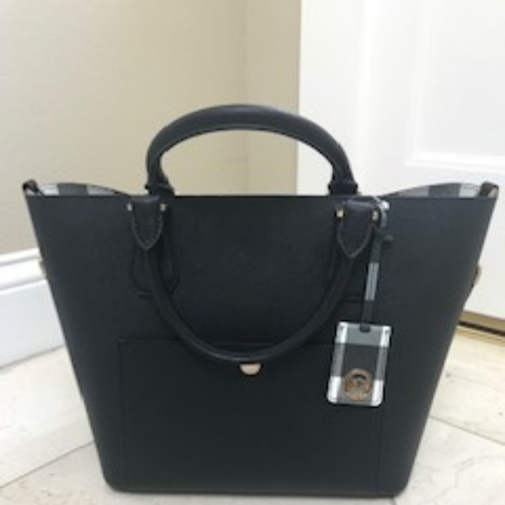 NWT Michael Kors Lg Blk Greenwich Tote Bag Purse